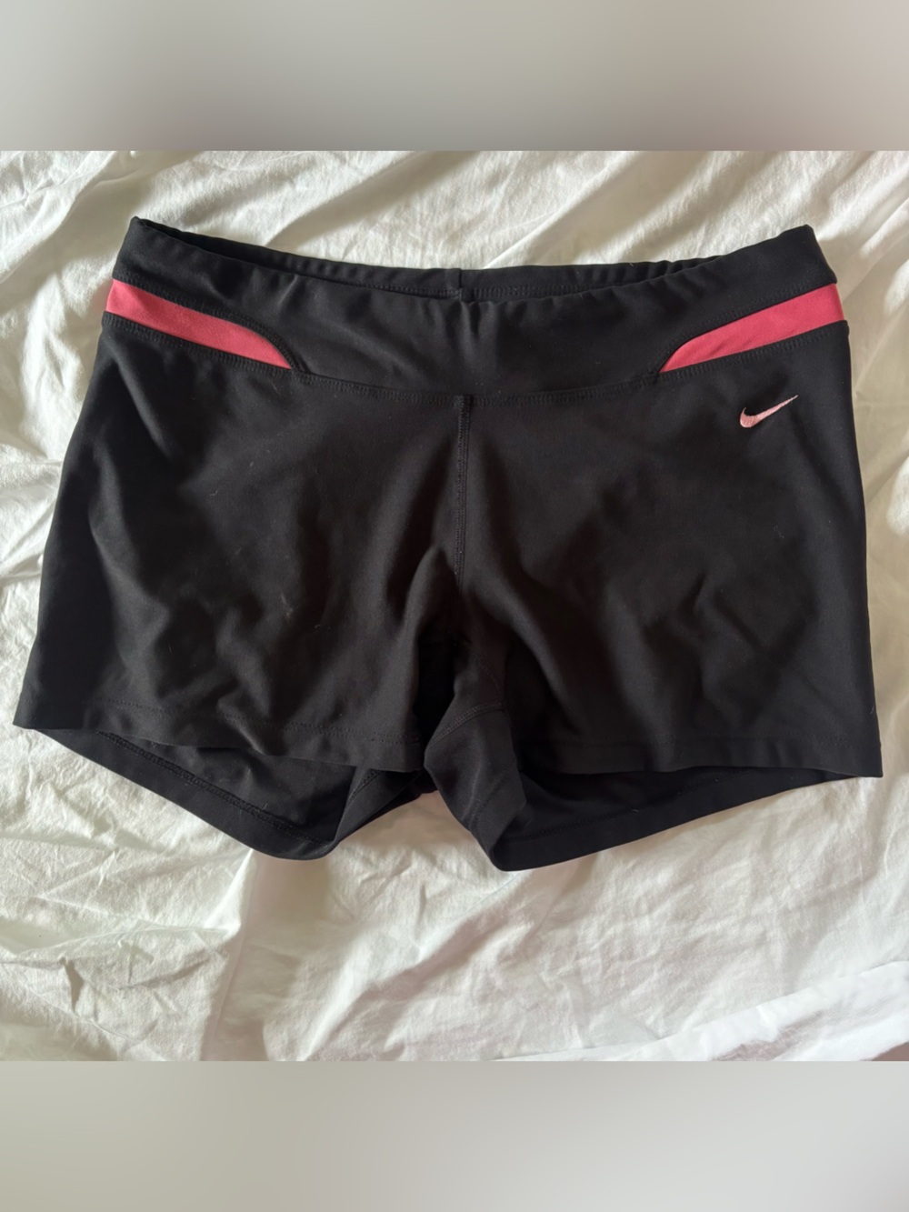 Nike 3” inseam shorts - black with hot pink